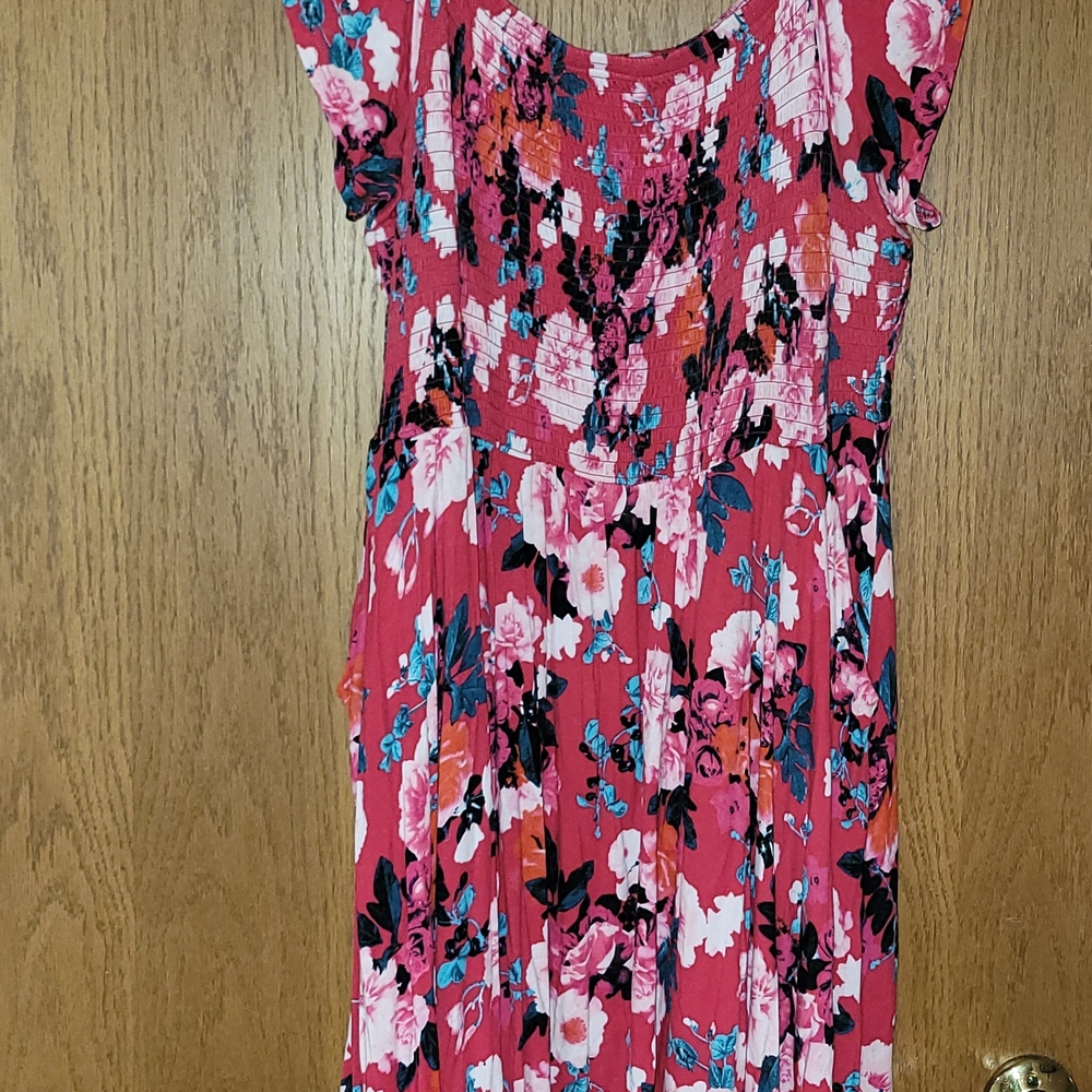 Torrid Pink Sleeveless Sundress with Flutter Sleeves